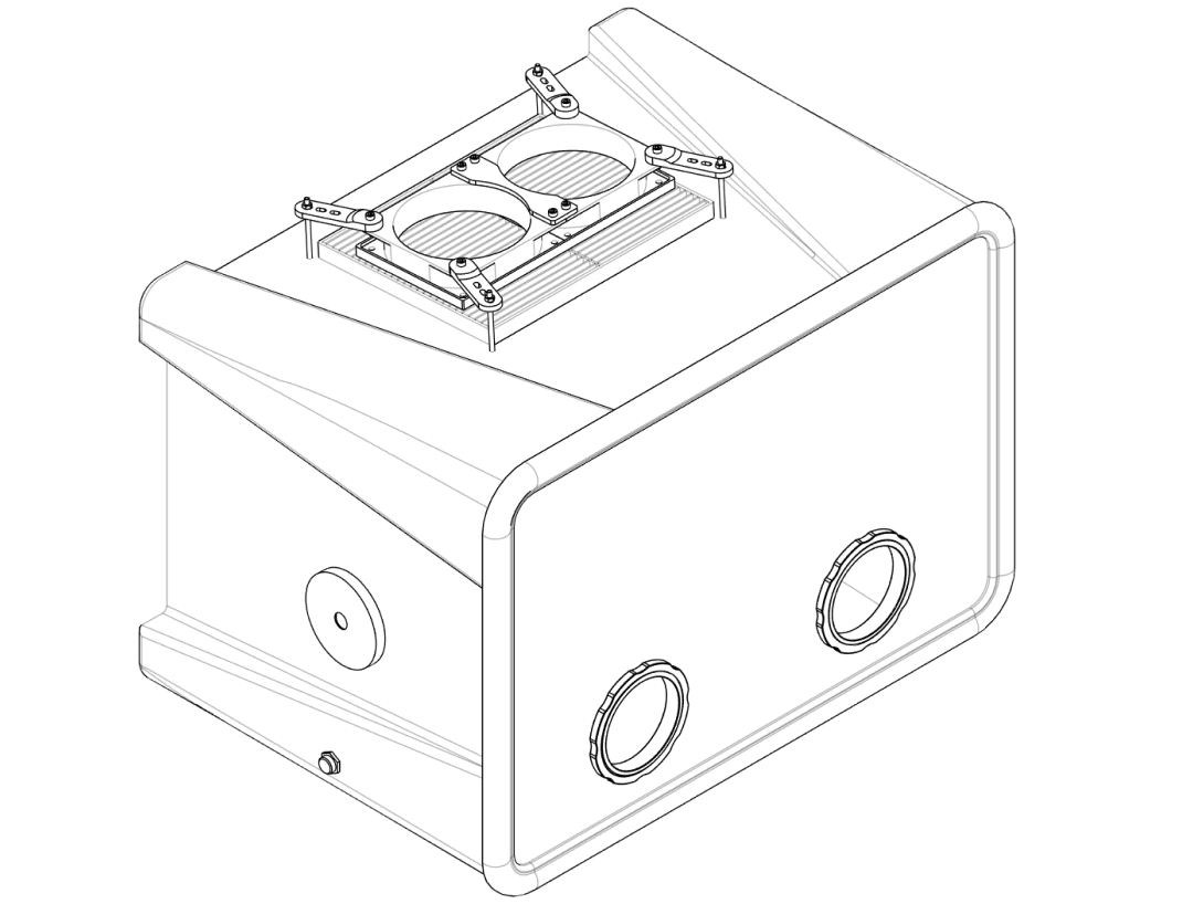 Transparent plastic container with lid and cutouts – final result