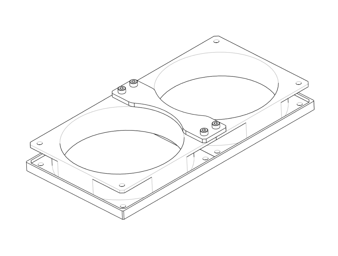 Printed fan baseplate and brackets with fan