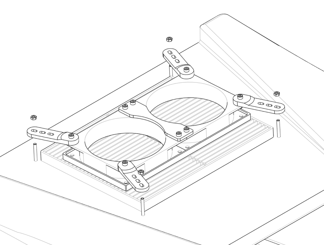 Fan and filter fully mounted – inside view