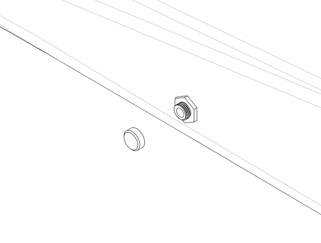 Cable insert – outside view with nut