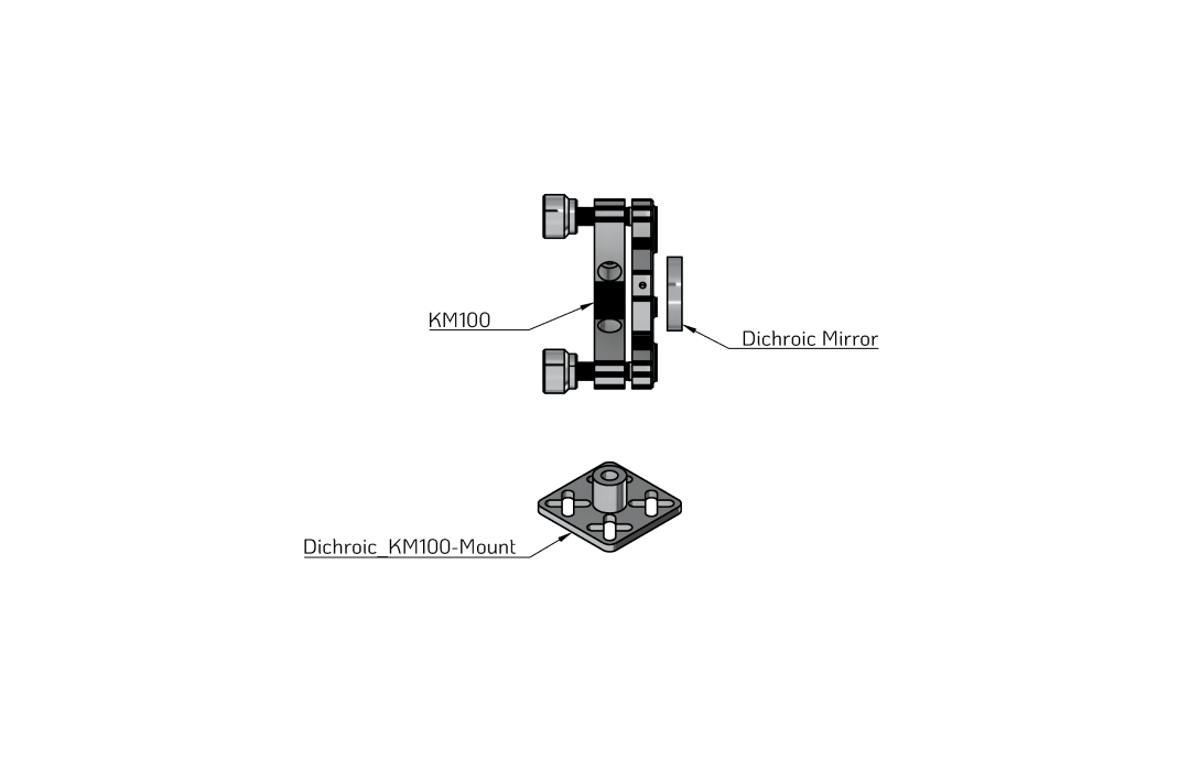 Exploded view of the dichroic assembly