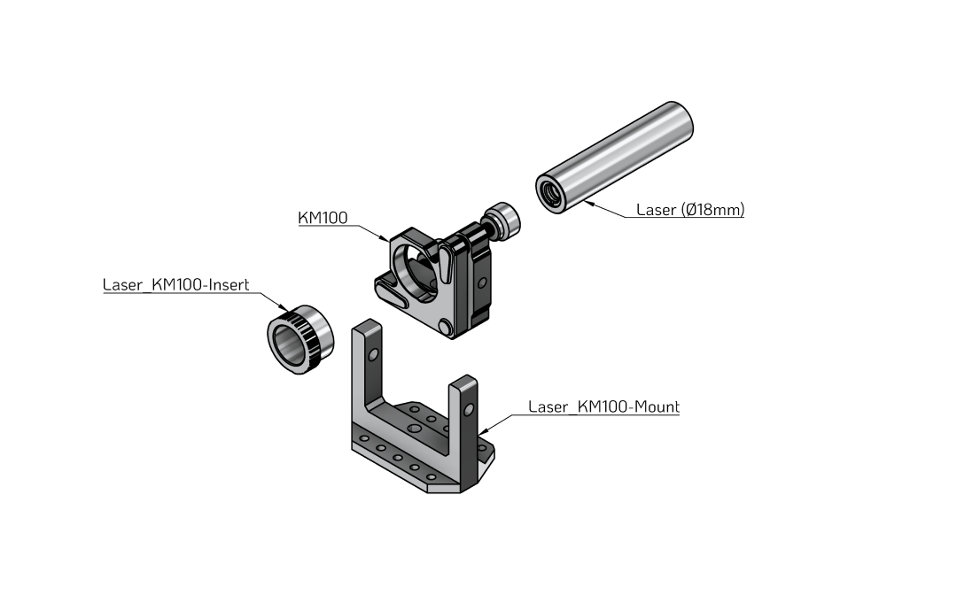 Exploded view of the laser assembly