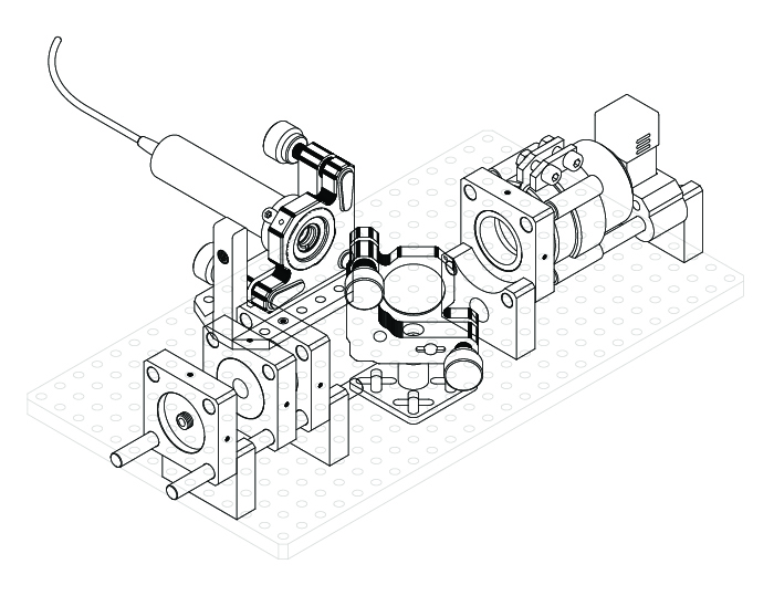 Sub-assemblies mounted on the baseplate – line art