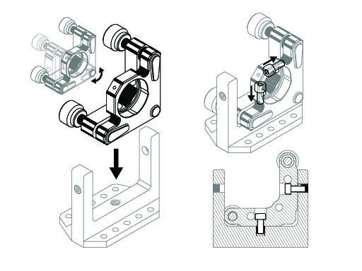 Mounting the KM100 on the printed base